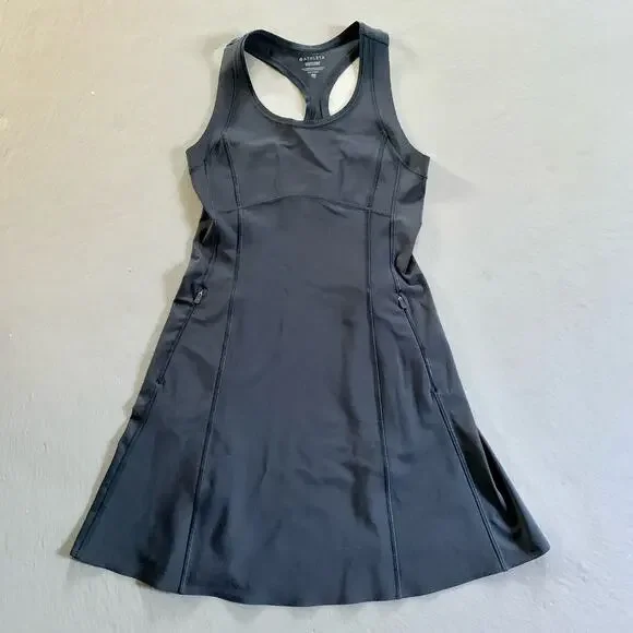 Athleta Levitate Black Athletic Mini Dress Womens XXS NWOT - Picture 2 of 8